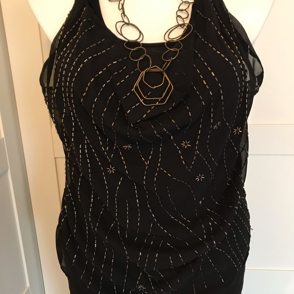 Rock & Republic Black/Gold Top